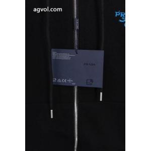 pradaプラダプラダアルファベット刺繍ロゴ入りキャップパーカー