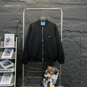 最高品質pradaプラダ・新作三角マークリベットファスナージャケット