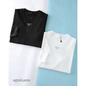プラダ秋冬新作厚手蘭精モダール綿長袖Tシャツ