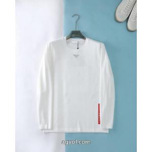 プラダ秋冬新作厚手蘭精モダール綿長袖Tシャツ