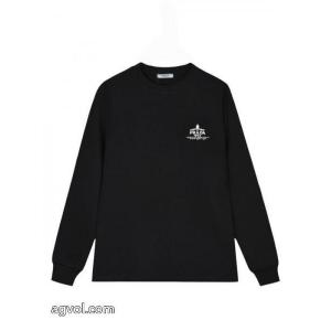 PRADA前後定番ジャカード高密度刺繍カバーヘッド丸首長袖Tシャツ