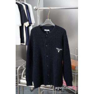 PRADA25ss春夏新作大人気刺繍ニットカーディガンコート