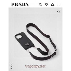 PRADA斜め掛け携帯ケース金属ロゴクロスレザーソフトエッジ全バッグ
