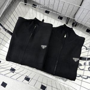prada大判ニットセーターファスナーカーディガンコート