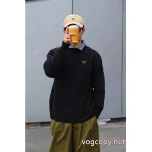 PRADA秋冬新型三角スケール偽2件ニットセーター