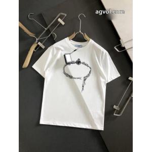 コピー ブランド 販売プラダ名入れ無料 新商品特価 話題人気商品半袖Tシャツ