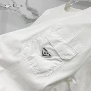 ブランド 偽物PRADA半袖Tシャツ肌触りの気持ちい〜  毎年定番 2026トレンド先取り
