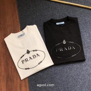 ブランド 通販店半袖Tシャツ高感度アイテム ストリートで人気の高い リッチな印象にPRADA