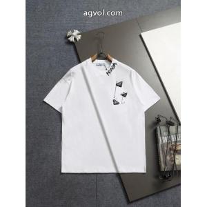 半袖Tシャツ偽物 通販 サイトPRADA夏季新作品 気軽に着れる 格好良いアイテム