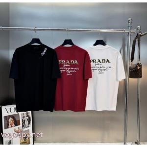 実用性 通年使えるアイテム 26SS関税込み半袖TシャツPRADA通販 ブランド