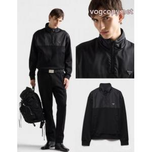 PRADAプラダPRDナイロンハーフジッパージョイントキャップパーカー
