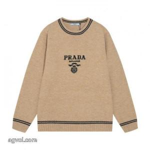 PRADAプラダ定番三角ロゴアルファベットクルーネックウールニットセーター