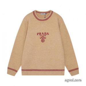 PRADAプラダ定番三角ロゴアルファベットクルーネックウールニットセーター