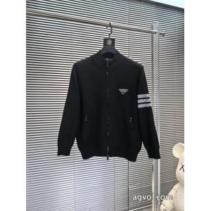 PRADAプラダ2026秋冬メンズウールスタンドカラージップコート