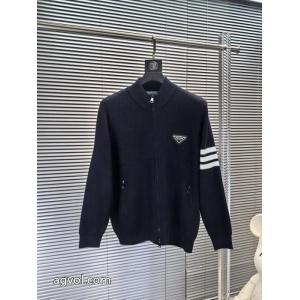 PRADAプラダ2026秋冬メンズウールスタンドカラージップコート