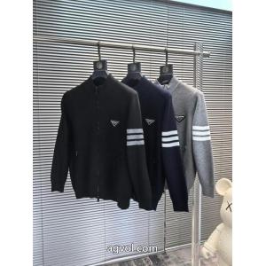 PRADAプラダ2026秋冬メンズウールスタンドカラージップコート