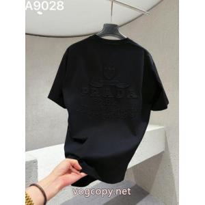 PRADAプラダ2026 ss新作刺繍工芸ロゴアルファベット半袖Tシャツ