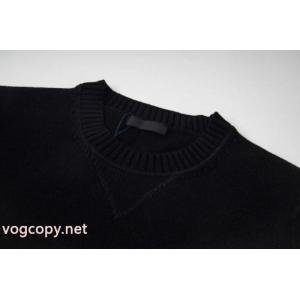 Prada/プラダネック三角専属ロゴデザインウール丸首セーター