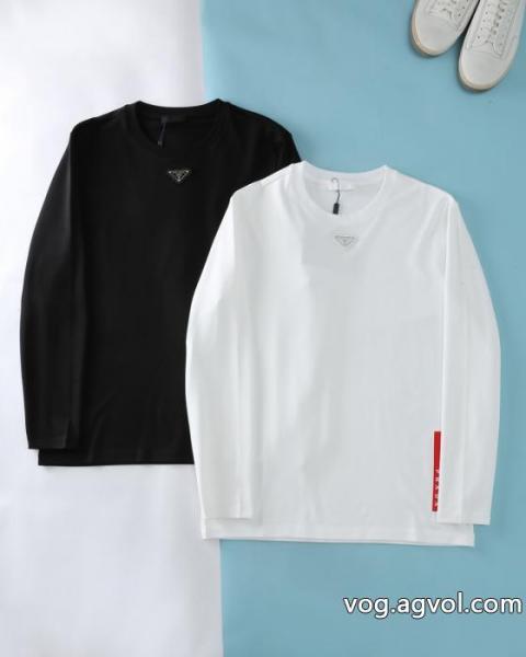 プラダ秋冬新作厚手蘭精モダール綿長袖Tシャツ 0 