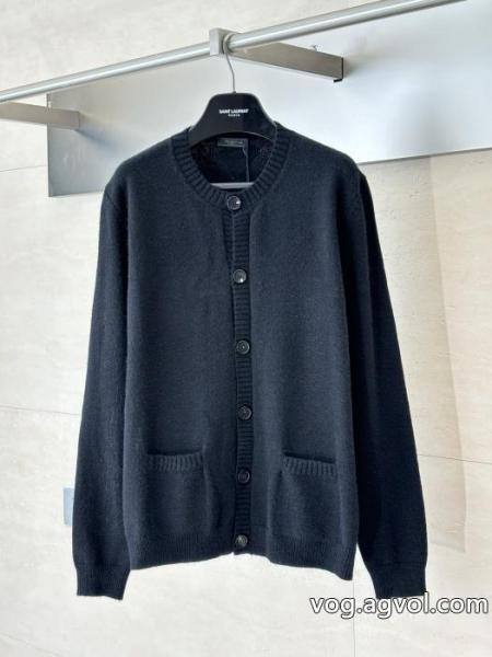 prada牛角ボタンカーディガンウール混紡セーターコート 0 