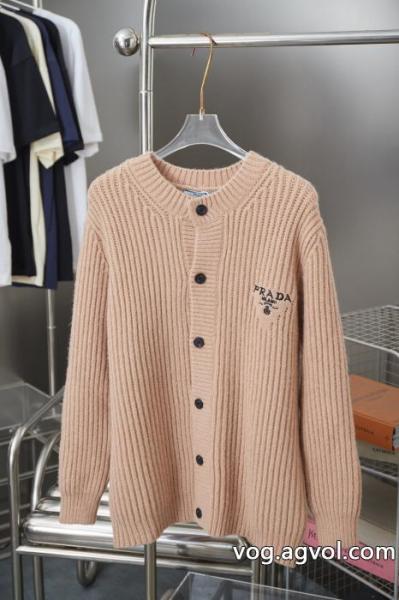PRADA25ss春夏新作大人気刺繍ニットカーディガンコート 0 