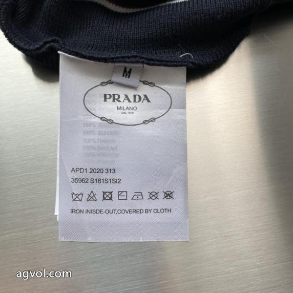 Pradaストライプのポロネックニットコート 3