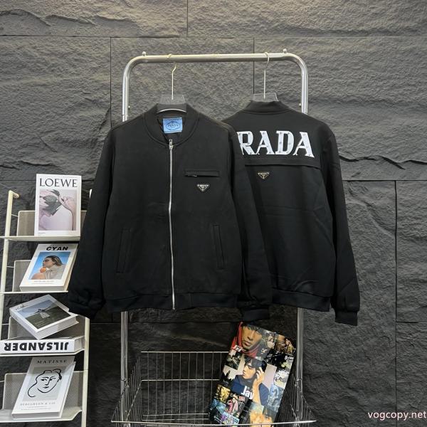 Prada新型三角標識リベットファスナーコート男女同型 0