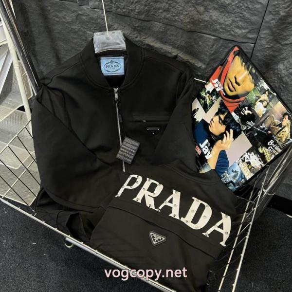 Prada新型三角標識リベットファスナーコート男女同型 4
