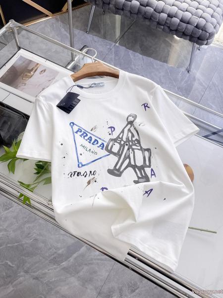 PRADA半袖Tシャツブランド 通販店ファッション通販 新価格で登場 爆発的人気オシャレ度がアップ 0 