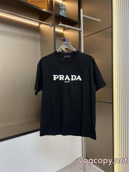 パーフェクト 今季トレンド 防热性に優れた半袖TシャツPRADAブランド コピー 専門店 4