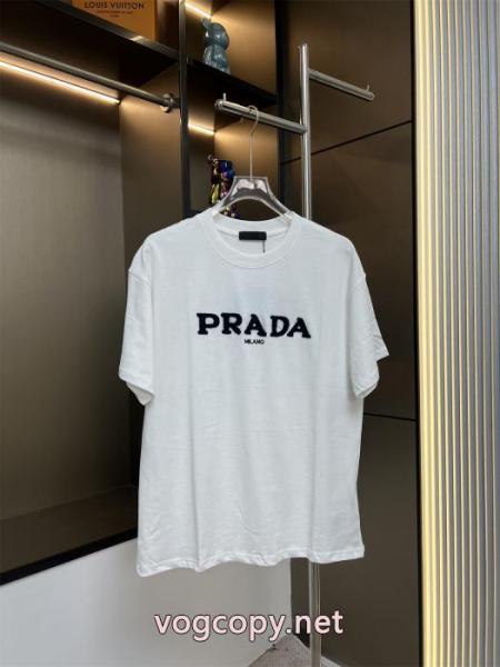 パーフェクト 今季トレンド 防热性に優れた半袖TシャツPRADAブランド コピー 専門店 3