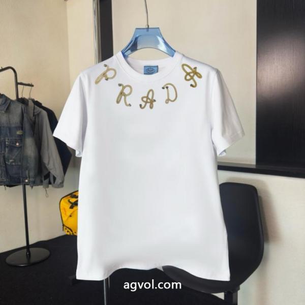 偽物 ブランド 販売半袖Tシャツプラダ品質保証定番人気 着心地の良い 早期完売 4