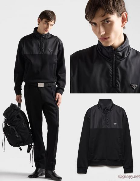 PRADAプラダPRDナイロンハーフジッパージョイントキャップパーカー 0