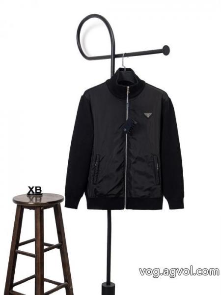Prada/プラダジャカードパッチワークニットセーターコート男女同型 0