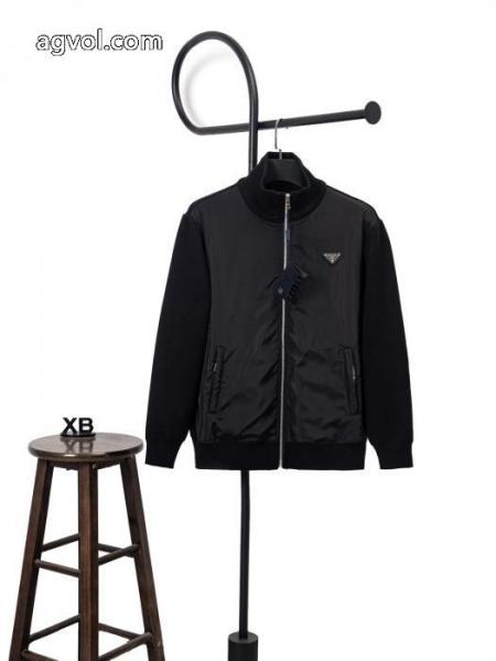 Prada/プラダジャカードパッチワークニットセーターコート男女同型 2