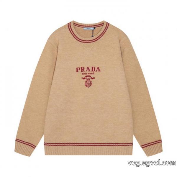 PRADAプラダ定番三角ロゴアルファベットクルーネックウールニットセーター 0 