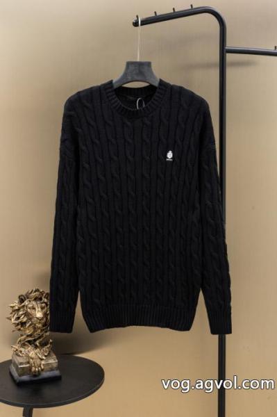 PRADA/プラダ26 SS麻編み刺繍ロゴコットンセーター 0 
