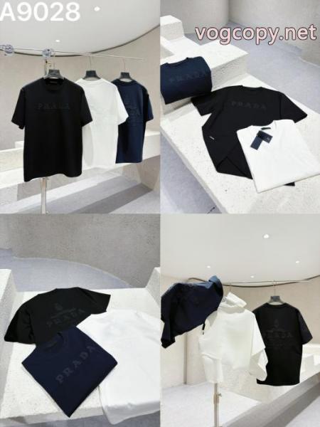 PRADAプラダ2026 ss新作刺繍工芸ロゴアルファベット半袖Tシャツ 2