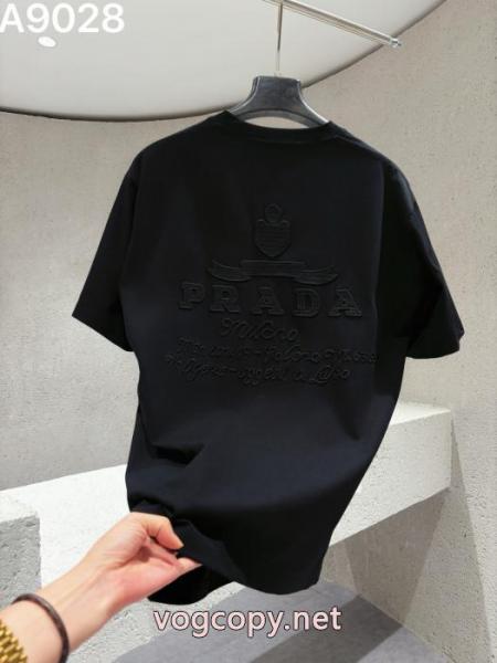 PRADAプラダ2026 ss新作刺繍工芸ロゴアルファベット半袖Tシャツ 4