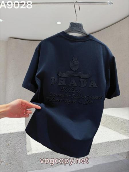 PRADAプラダ2026 ss新作刺繍工芸ロゴアルファベット半袖Tシャツ 5