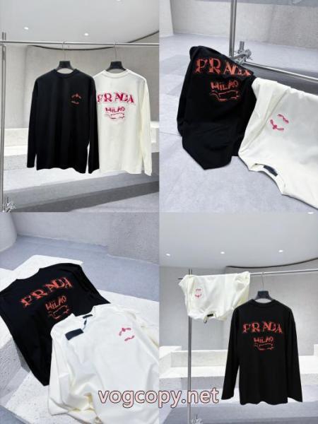 PRADA/プラダ2026秋冬新作丸首長袖Tシャツ 4