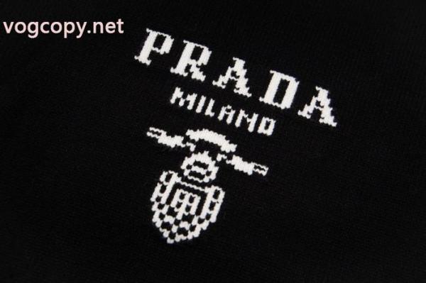 Prada/プラダネック三角専属ロゴデザインウール丸首セーター 1