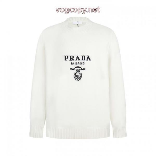 Prada/プラダネック三角専属ロゴデザインウール丸首セーター 5