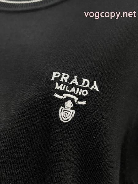 PRADA/ラダのアルファベットの色織トリコロールニットクルーネック半袖Tシャツ 5