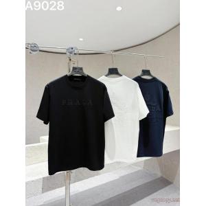 PRADAプラダ2026 ss新作刺繍工芸ロゴアルファベット半袖Tシャツ